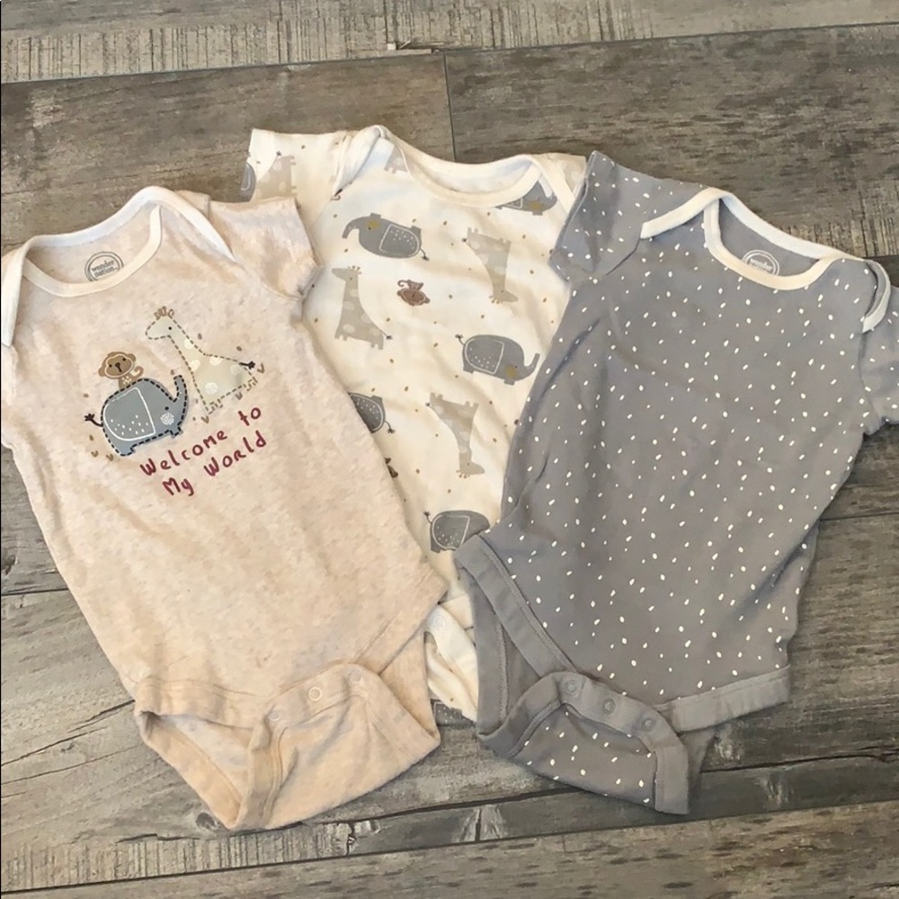 3 pc set baby boy onesie